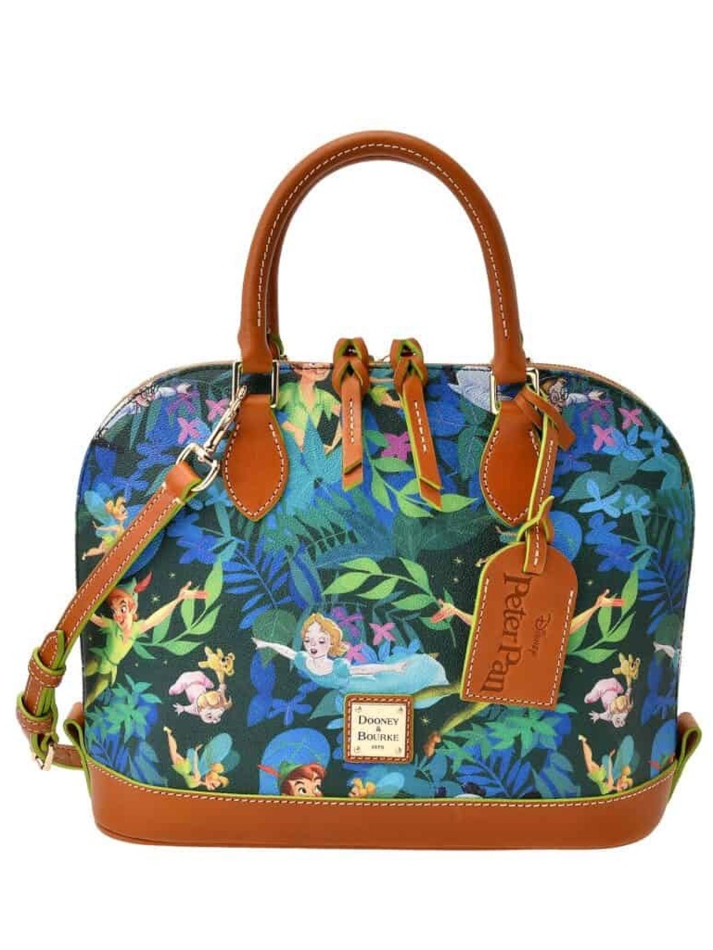 Dooney & Bourke Peter Pan Floral Dome Satchel - Green/Brown